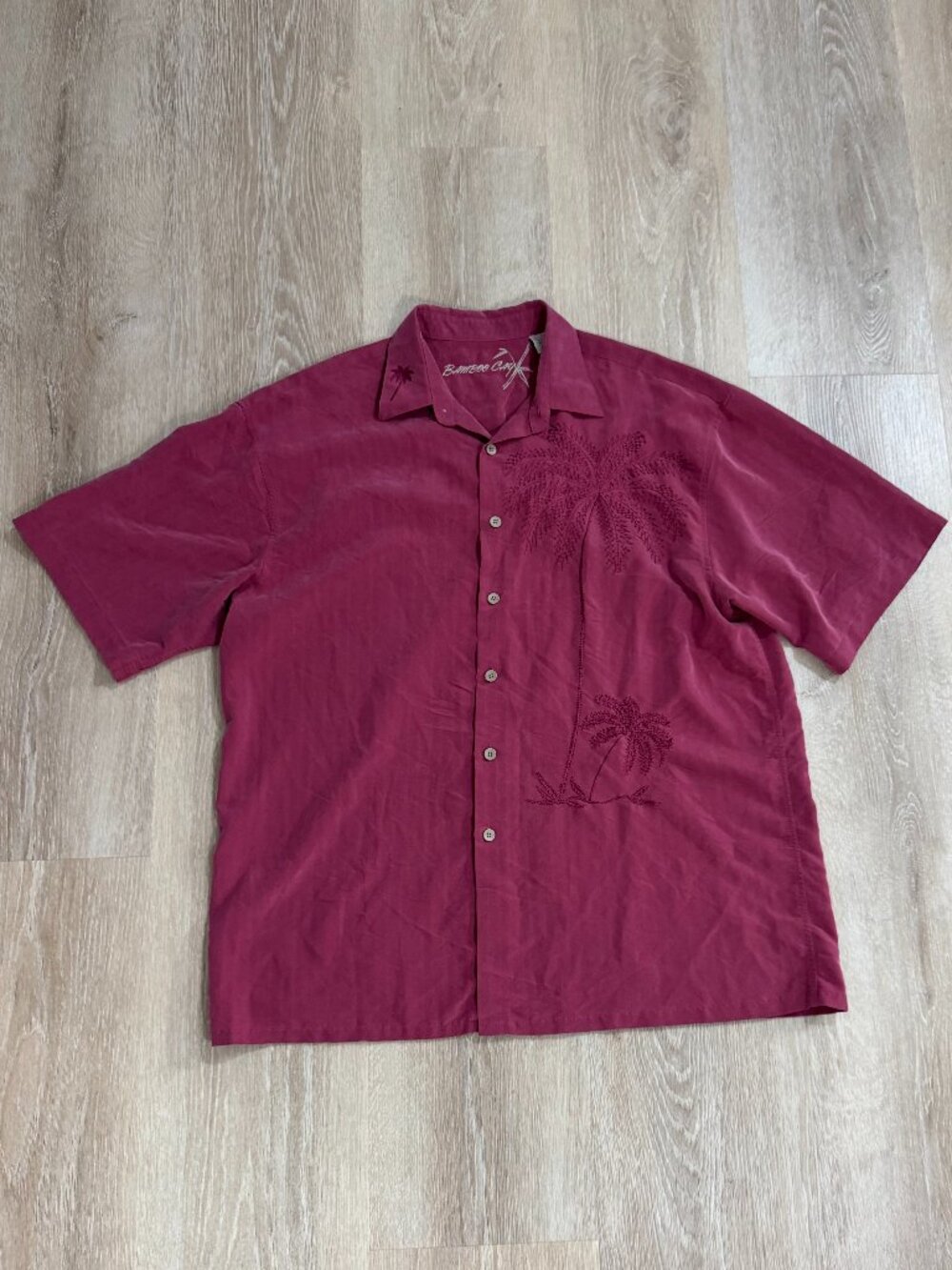 Bamboo Cay Mens Large Embroidered Hawaiian Shirt